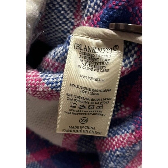 BlankNYC Women’s Cropped Plaid Shacket Cozy Button Front Jacket XS - Picture 4 of 7